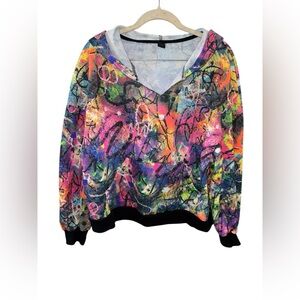 SHEIN Multicolor Abstract Hoodie